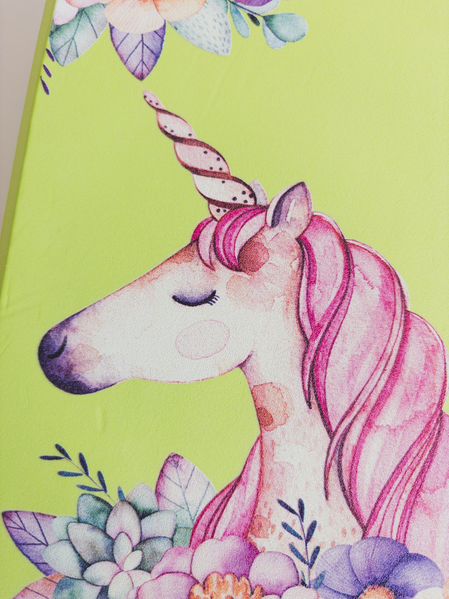 Children’s yoga block green unicorn