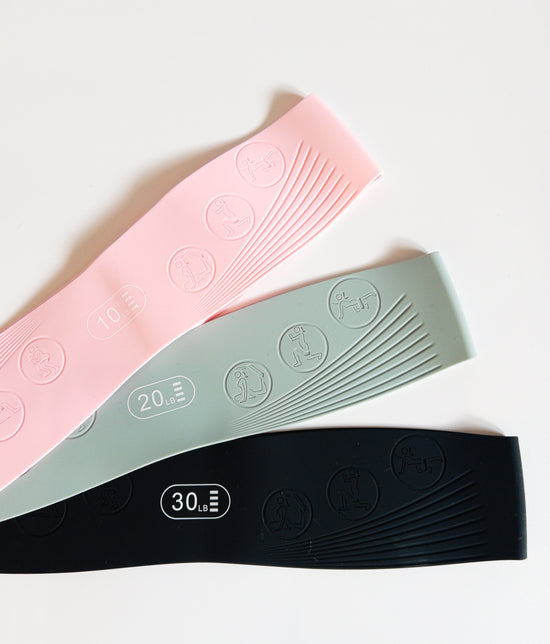 Silicone resistance band set men’s womens fitness workout 