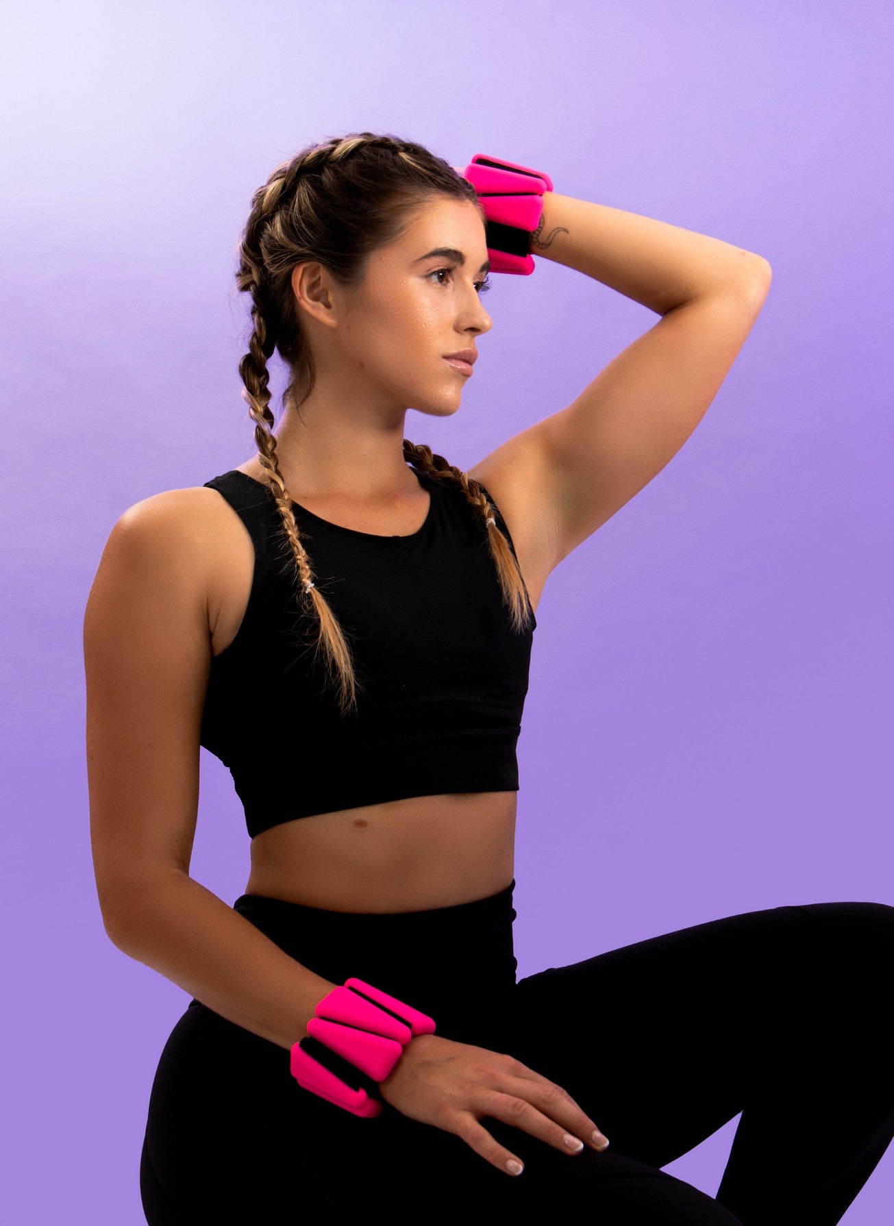 Amp Tone up wrist ankle weights 2lb neon pink