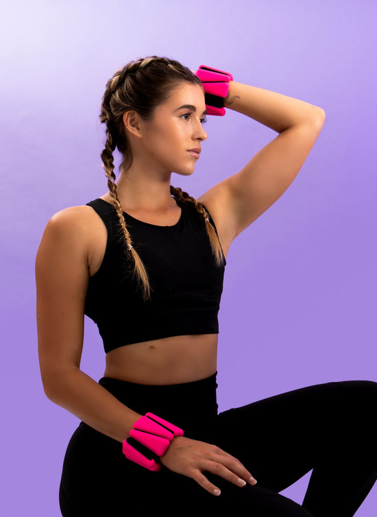 Amp Tone up wrist ankle weights 2lb neon pink