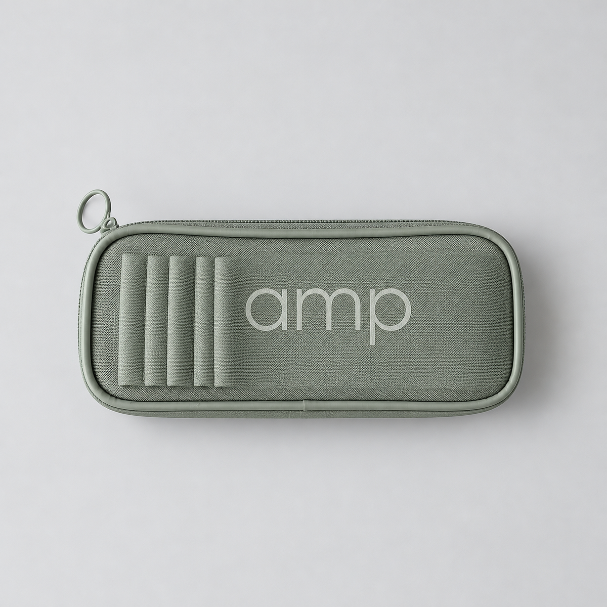 Amp Wellbeing sage silicone resistance bands in carry storage case