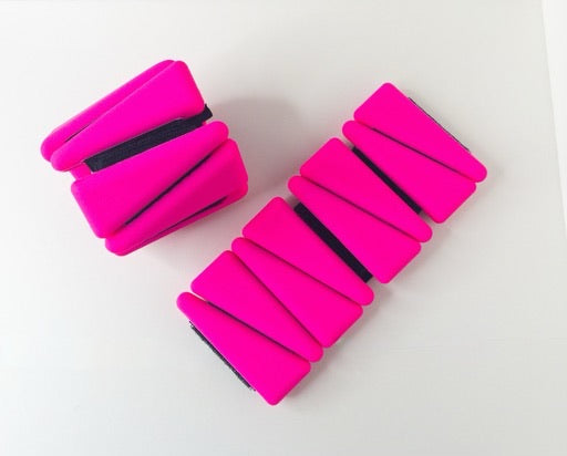 ankle wrist weights adjustable neon pink 