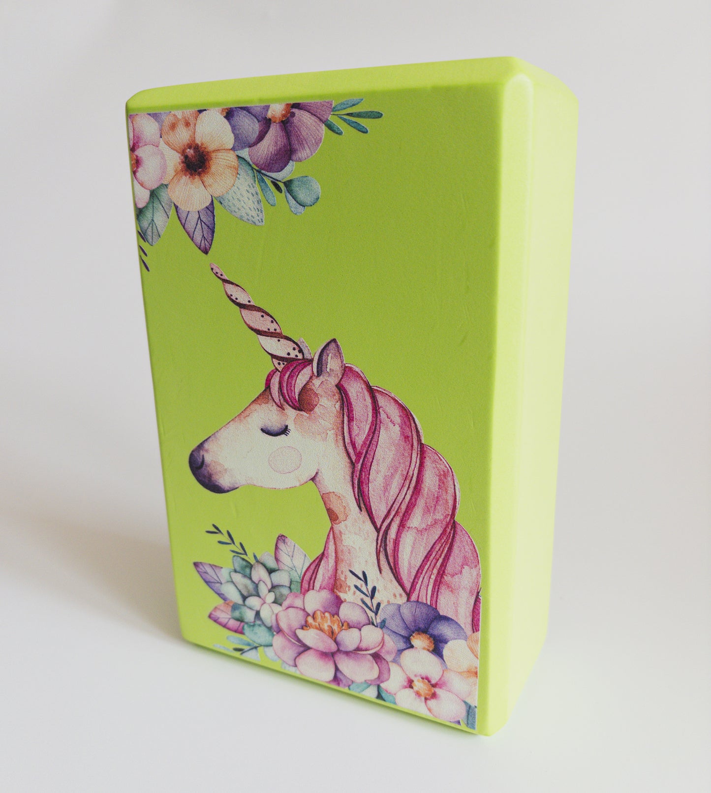 Children’s yoga block green unicorn