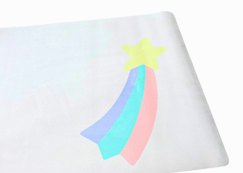 Children's yoga mat over the rainbow