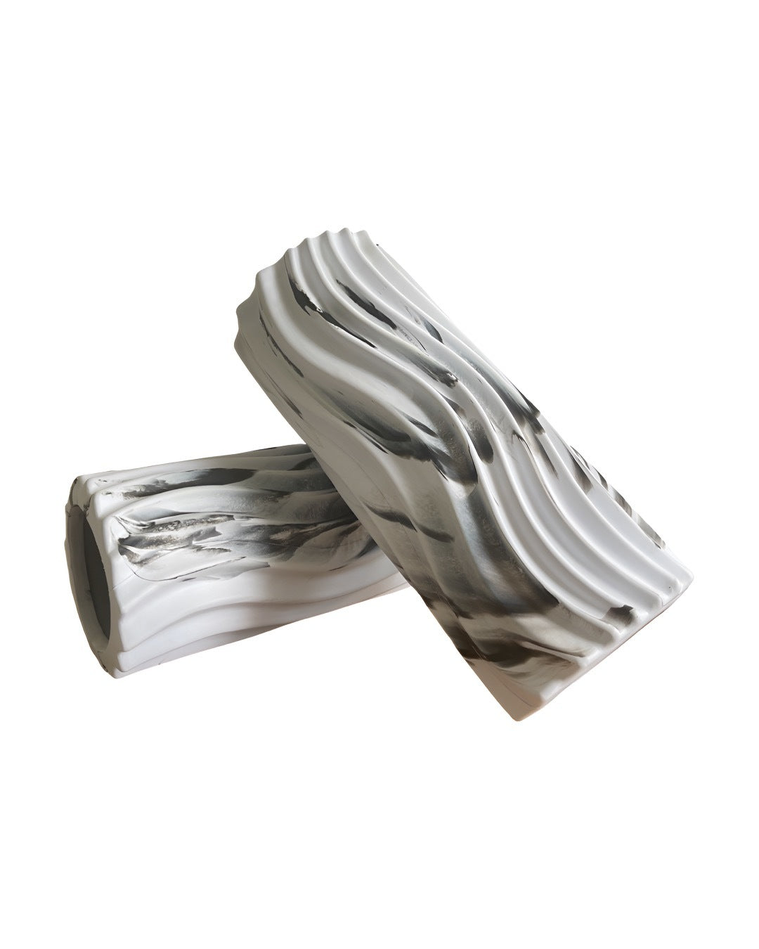 Release and stretch foam roller black and white marble