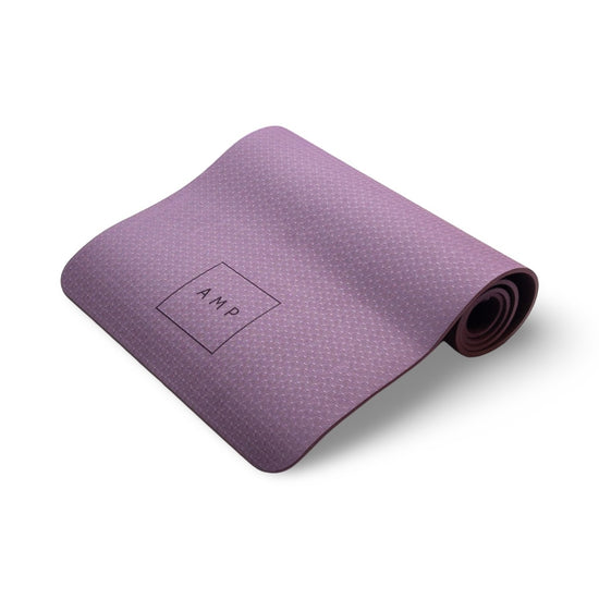 Purple fitness and yoga mat 6mm thickness cushioned and supportive