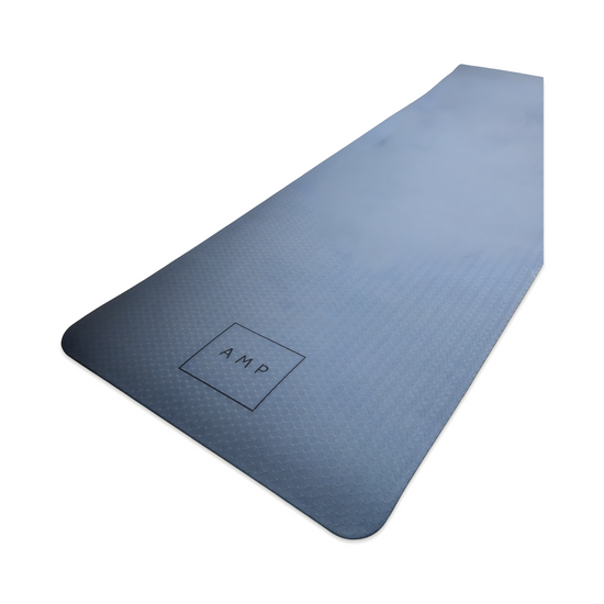 Navy fitness and yoga mat 6mm thickness cushioned and supportive