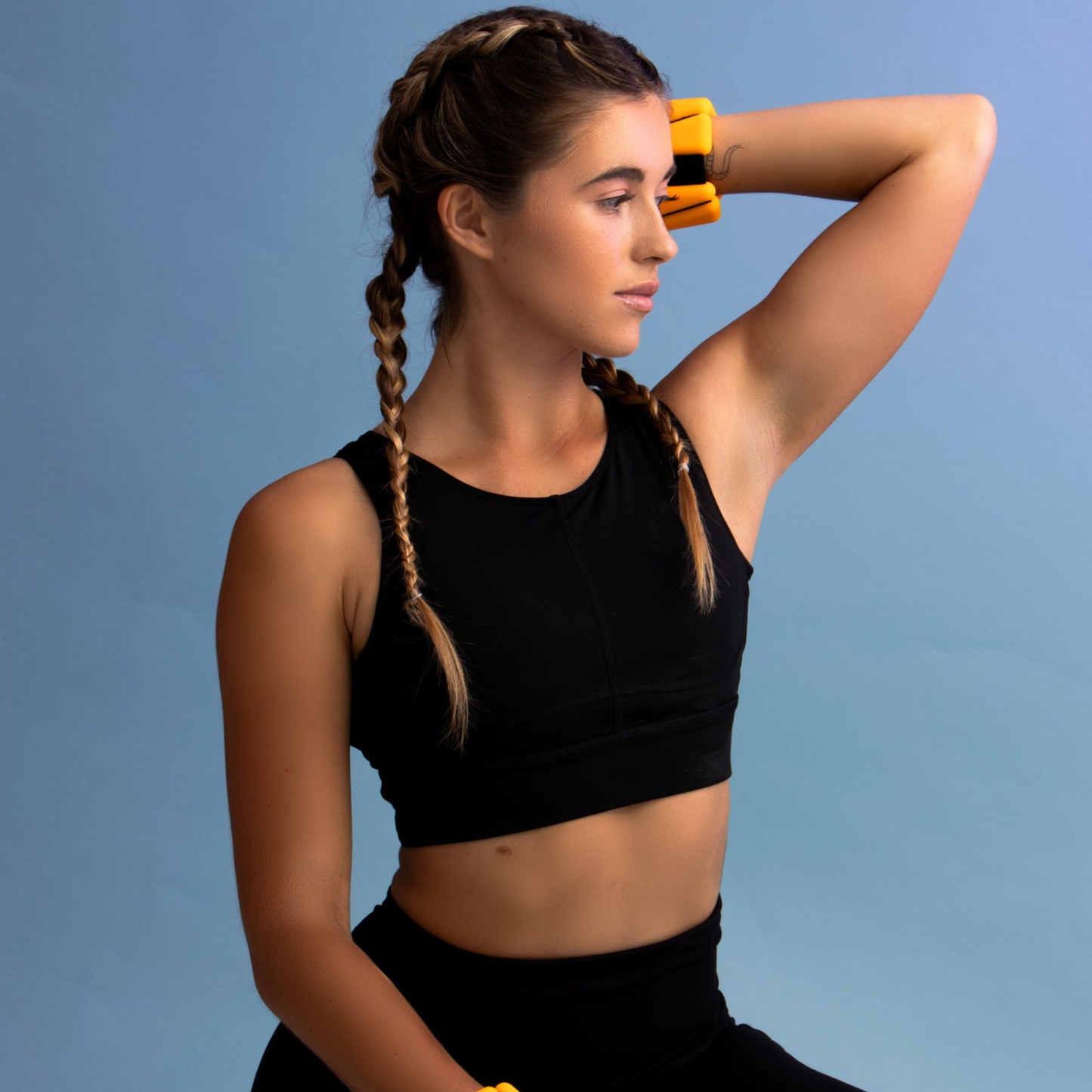 Neon orange 2lb ankle wrist weights