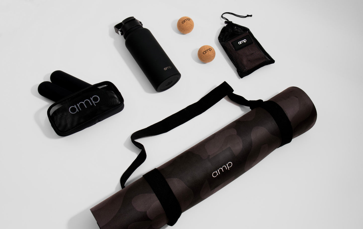 Tapis de yoga Amp en daim vegan léopard noir