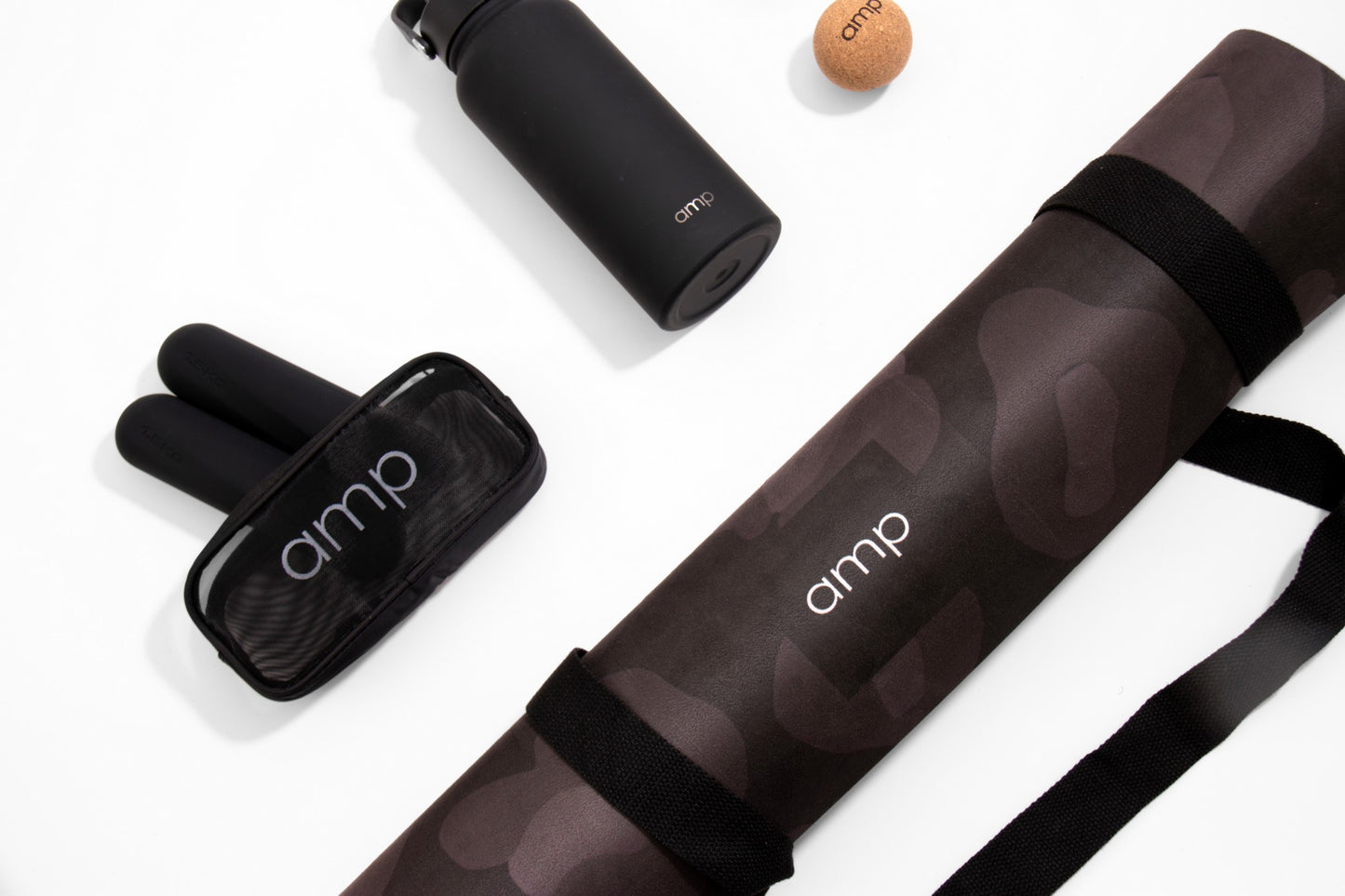 Tapis de yoga Amp en daim vegan léopard noir