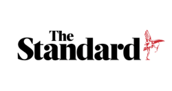 Logo of 'The Standard' with a stylized bird illustration on a white background