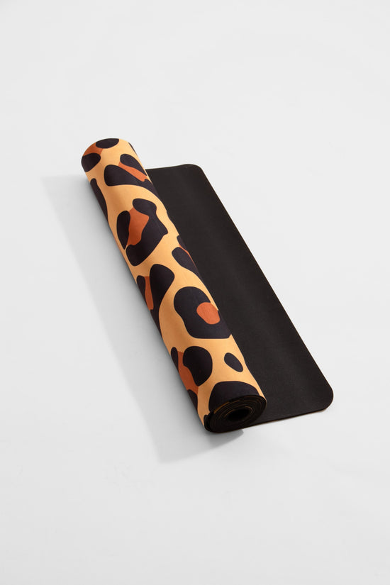 Amp Yoga mat natural leopard vegan suede