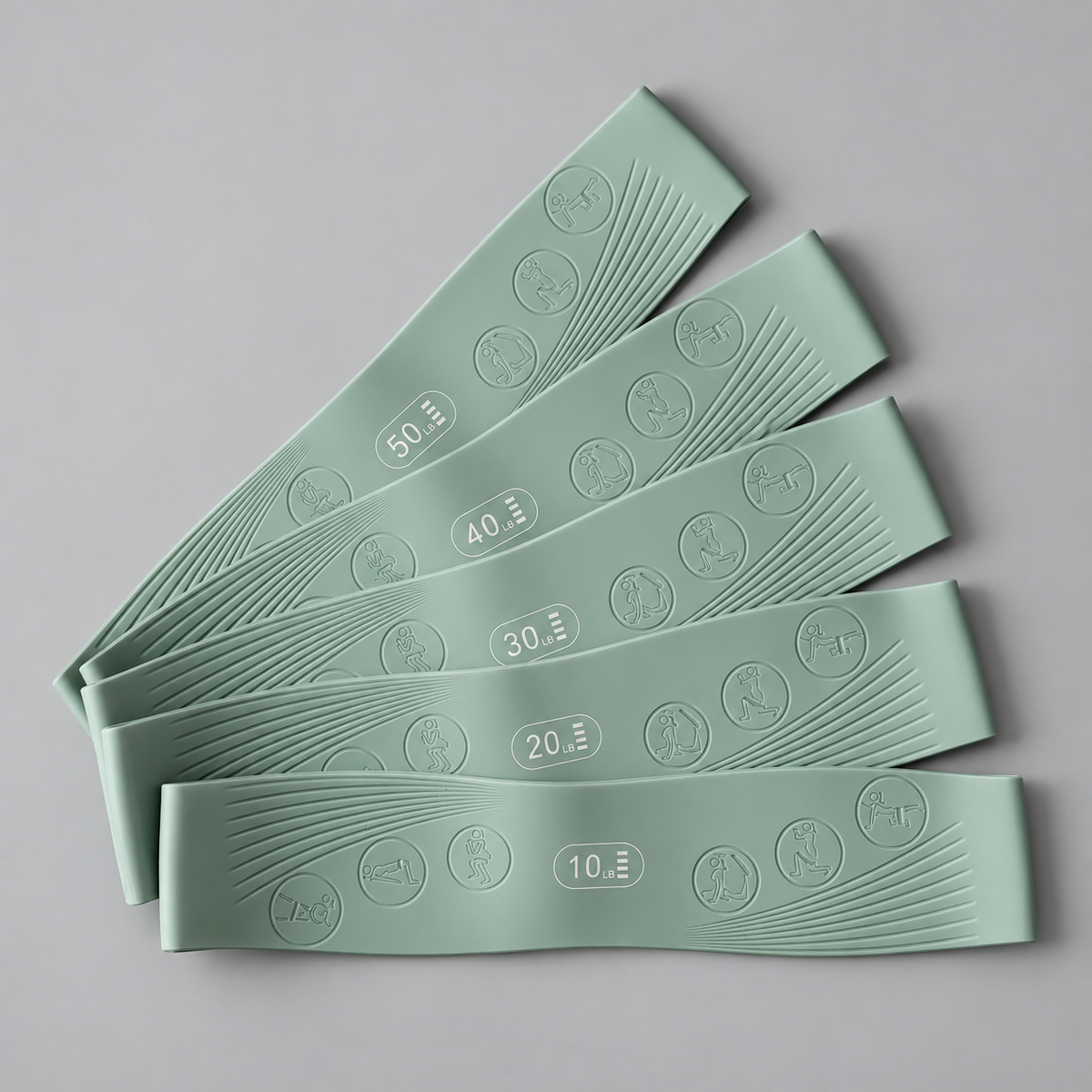 amp wellbeing Sage Green Resistance Band Collection