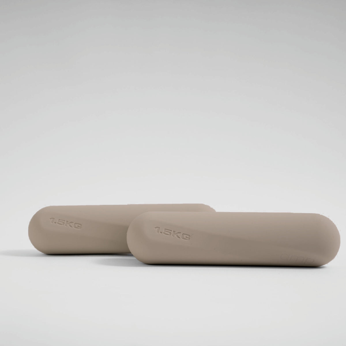 taupe coloured dumbbell strength bars 3kg pair