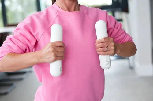 Load image into Gallery viewer, Dumbbell Strength bars - hand weights white - Ampwellbeing
