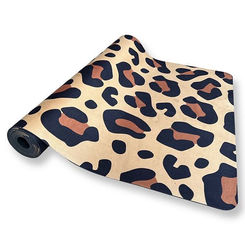 Amp Yoga mat - natural leopard vegan suede – Ampwellbeing