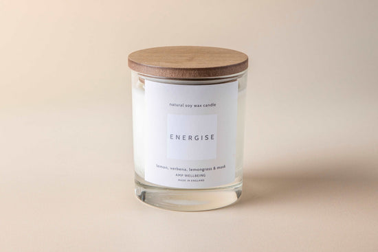 Energise Natural Soy Wax Candle - Ampwellbeing